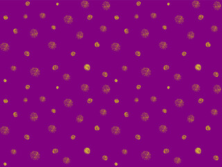 Gold stars on violet background. Seamless backdrop from vector star sky. Golden pattern for branding, poster, calendar, colorful card, screensaver, wallpaper, postcard, banner, cover, website, post