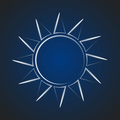 Emblem of Taiwan. 10th of October. White sun on blue background. Vector illustration. Blazon, coat of arms. National symbol. Graphic design template. EPS10.