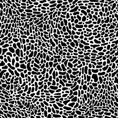 Vector seamless linear doodle pattern of abstract spotted texture
