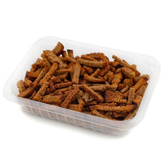 Natural baked crackers from black bread