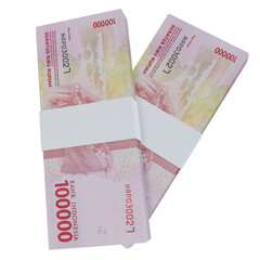 Indonesia Currency Rupiah 100.000: Stack of Rp indonesia banknote