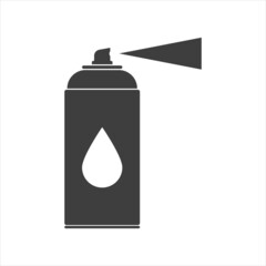 Spray can silhouette black icon. Vector illustration of spray can symbol isolated on white background.