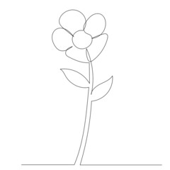 flower drawing in one continuous line