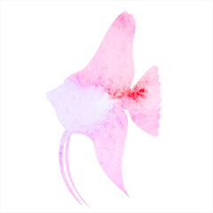 fish watercolor silhouette, isolated vector