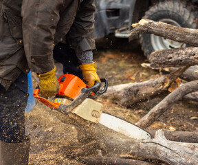 man with chainsaw