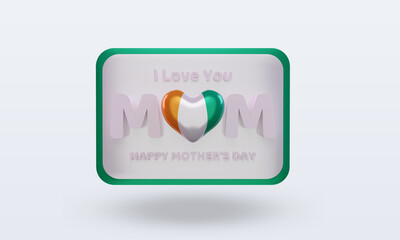 3d mothers day Cote dIvoire flag rendering front view
