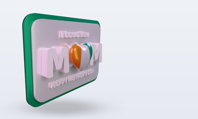 3d mothers day Cote dIvoire flag rendering left view