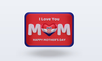3d mothers day Croatia flag rendering front view