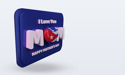 3d mothers day Cuba flag rendering left view