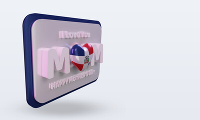 3d mothers day Dominican Republic flag rendering left view