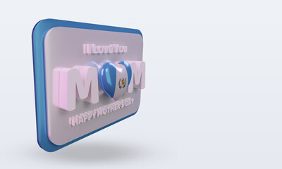 3d mothers day Guatemala flag rendering left view