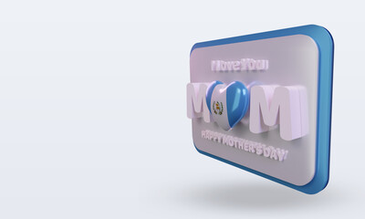 3d mothers day Guatemala flag rendering right view