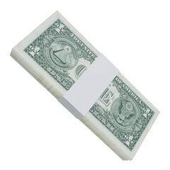 USA Currency Dollar 1: Stack of US Dollar USA banknote