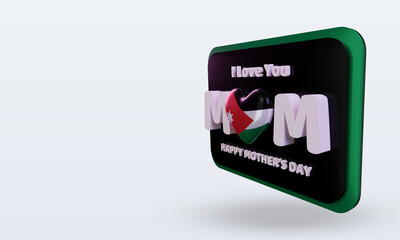 3d mothers day Jordan flag rendering right view