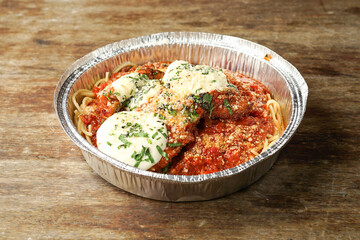 Chicken Parmesan with spaghetti