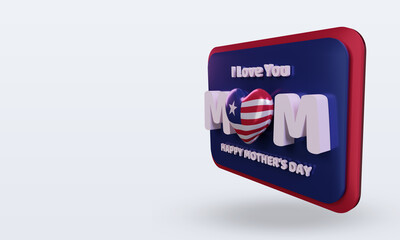3d mothers day Liberia flag rendering right view