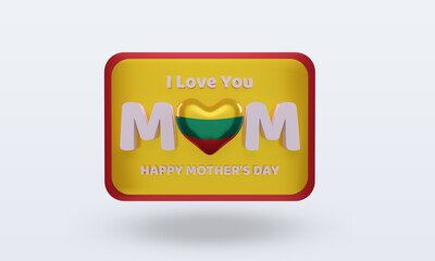 3d mothers day Lithuania flag rendering front view