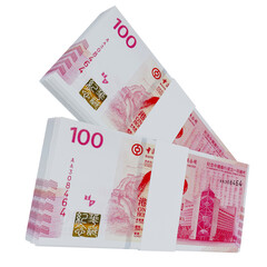 Hongkong Currency Dollar 100: Stack of Hongkong Dollar HKD