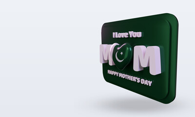 3d mothers day Pakistan flag rendering right view