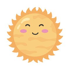 sun kawaii comic character