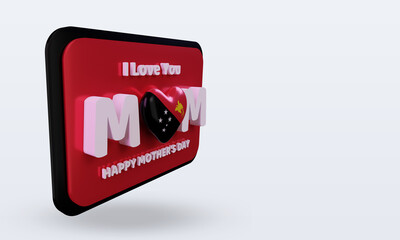 3d mothers day Papua New Guinea flag rendering left view