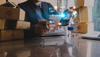 Technology fingerprint scan provides security. digital transformation change management,new technology big data and business process strategy, automate operation, customer service management.