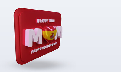3d mothers day Spain flag rendering left view