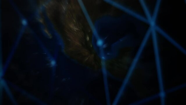 Digital city connection motion graphic on the world futuristic.