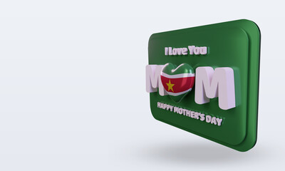 3d mothers day Suriname flag rendering right view