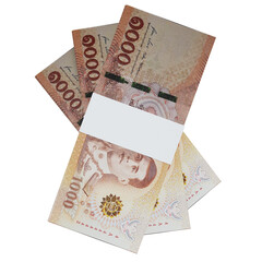 Thailand currency baht 1000: stack of baht thai banknote