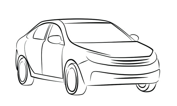 The Sketch of a city car. 