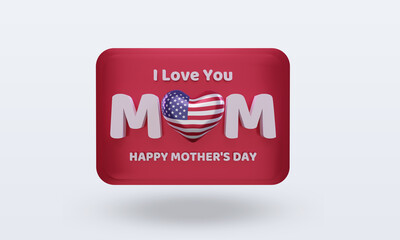 3d mothers day America flag rendering front view