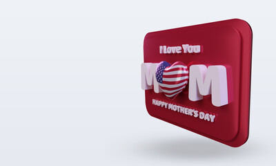 3d mothers day America flag rendering right view