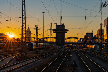 Fototapeta na wymiar Sonnenuntergang an der Hackerbrücke