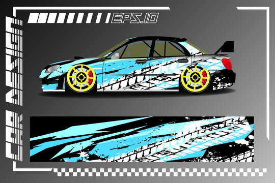 Premium Vector car racing sticker design