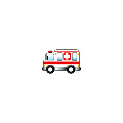 ilustrasi mobil ambulans, untuk ikon atau simbol