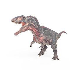 giganotosaurus is running on white background © DM7
