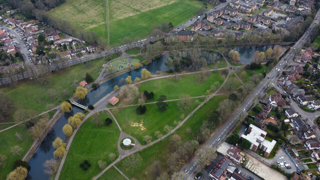 An Aerial View Of Wardown Park Of Great Britain