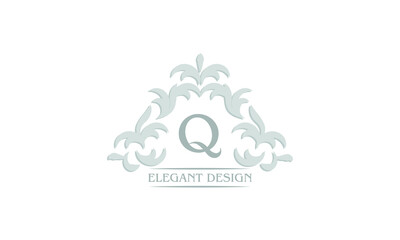 Vector logo with the letter Q. Can be used for jewelry, beauty and fashion industry. Great for logo, monogram, invitation, flyer, menu, brochure, background or any desired idea.
