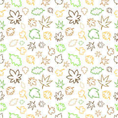 seamless pattern of colorful leaves for background, greeting card, packaging, texture, fabric pattern, wallpaper, wall decoration. summer theme