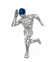 mega soldier is running like a hero