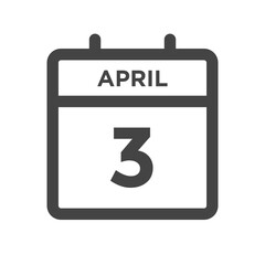 April 3 Calendar Day or Calender Date for Deadline and Appointment
