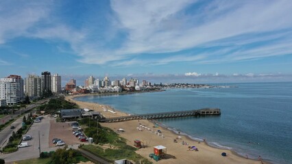 Obraz premium Wonderful panoramic view of Punta del Este main avenue and the seaside in Maldonado State, Uruguay