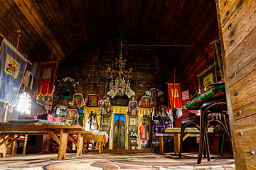 Fototapeta premium the old wooden chapel of Viscau in Romania