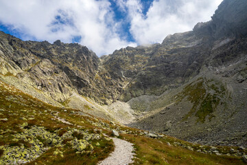 Fototapeta na wymiar Kozia Valley rock landscape in the High Tatras.