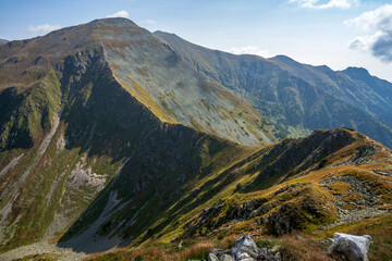 Fototapeta na wymiar Majestic view of Jarzabczy Wierch (Hruby vrch). Western Tatra Mountains.