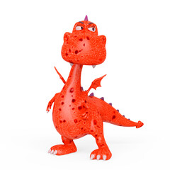 baby dragon is a bit annoyed and also is looking to the side on white background
