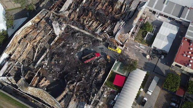 DRONE FABRICA DESPUES DE INCENDIO, MEXICO