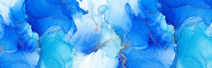 Abstract alcohol ink marble design background ink texture blue