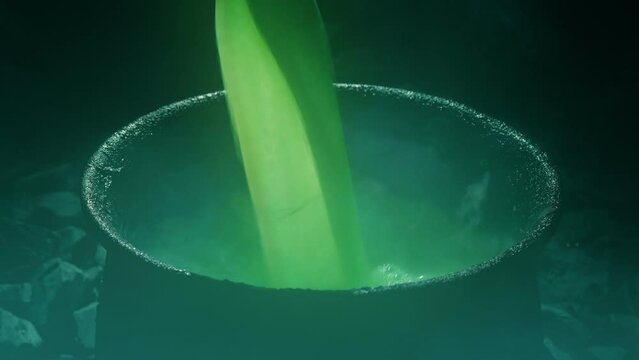 Potion Poured Into Goblet In Smoky Lair